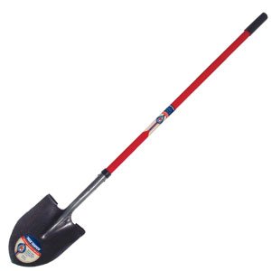SHOVEL, ROUND POINT, FIBERGLASS HANDLE