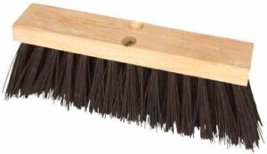 16" PLATIC BRISTLE STREET BROOM WITH HANDLE